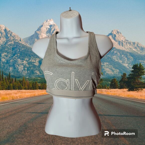 Calvin Klein Gray Racerback Sports Bra Women's Size M (C77) - Picture 1 of 2